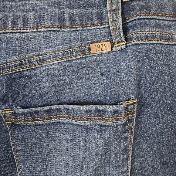 1822 Taylor Denim Cuff Denim Blue Jean Cropped Minimalist Causal Classic Size 8 - Picture 6 of 14